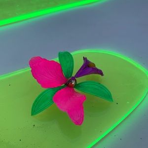 Vintage Neon Orchid Pin/Brooch
